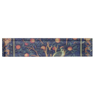 Porte-nom Pour Bureau William Morris Woodpecker Tapestry Arts & Artisana