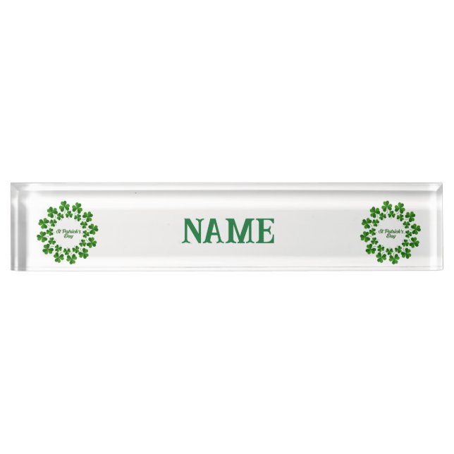 Porte-nom Pour Bureau Wreath de la Saint Patrick Thunder_Cove (Devant)