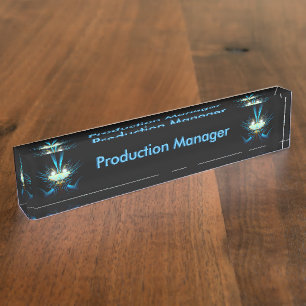 Porte-nom Pour Bureau Yeux lumineux bleu brillant Créature