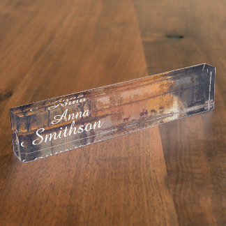 Porte-nom Pour Bureau Yosemite Lake Deer Wildlife Desk Nom Plate