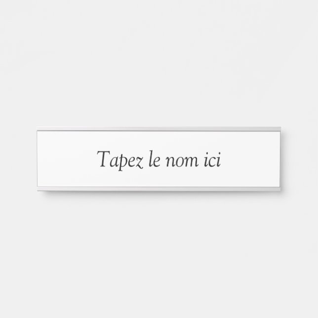 Porte-nom Pour Porte A personnaliser (Devant)