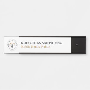 Porte-nom Pour Porte Agent notaire public mobile de signature gris or