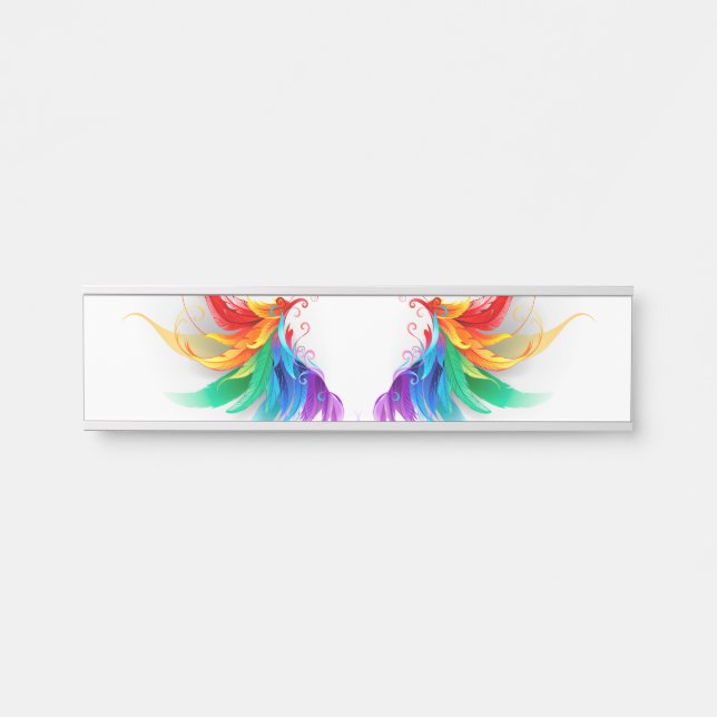 Porte-nom Pour Porte Ailes arc-en-ciel douces (Devant)