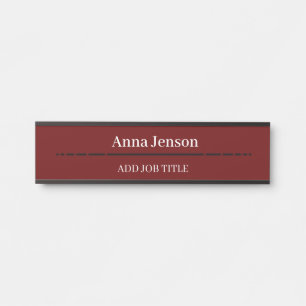 Porte-nom Pour Porte Ajoutez votre nom et votre titre de travail à cett