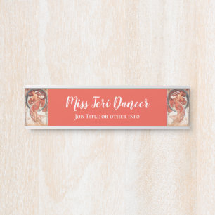 Porte-nom Pour Porte Alphonse Mucha Dance 1898 Art Nouveau Vintage