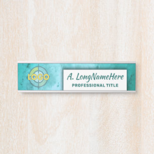 Porte-nom Pour Porte Aqua Seafoam Clinique Espace de travail