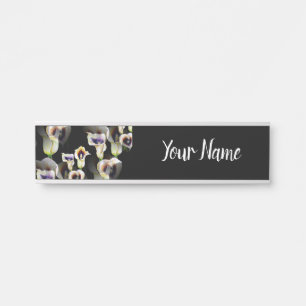 Porte-nom Pour Porte Aquarelle Sublime Arum Calla Lilies