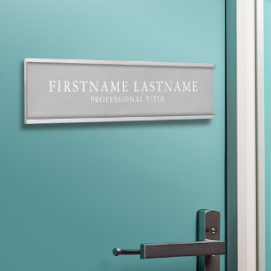 Porte-nom Pour Porte Argent brossé Nom traditionnel Titre Garamond