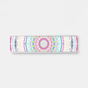 Porte-nom Pour Porte Art de mandala coloré vibrant