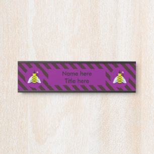 Porte-nom Pour Porte Assistant Abeille magique d'Halloween Purple et ba