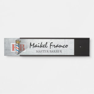 Porte-nom Pour Porte Barber Hair Shop King Crown Barber Pole Hair Salon