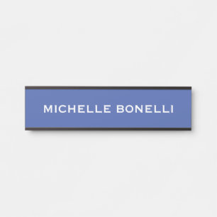 Porte-nom Pour Porte Bleu Moyen Minimaliste Moderne Lisible