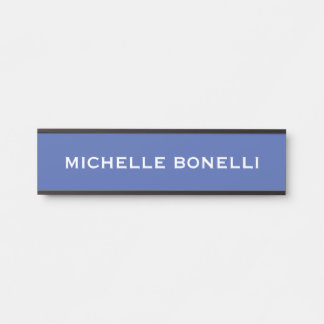Porte-nom Pour Porte Bleu Moyen Minimaliste Moderne Lisible