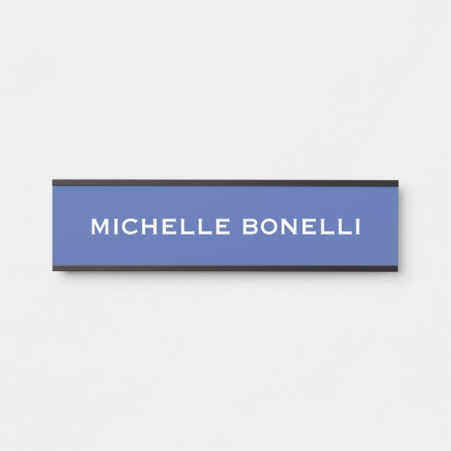 Porte-nom Pour Porte Bleu Moyen Minimaliste Moderne Lisible (Devant)