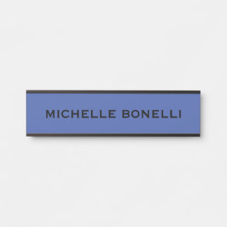 Porte-nom Pour Porte Bleu Moyen Minimaliste Moderne Lisible
