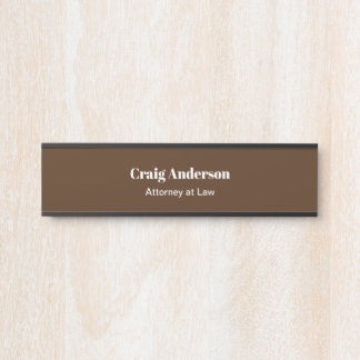 Porte-nom Pour Porte Brown Professionnel Plain Moderne Élégant