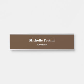 Porte-nom Pour Porte Brown Professionnel Plain Moderne Élégant