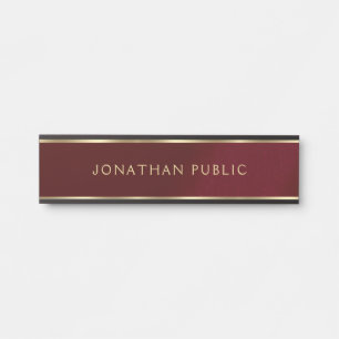 Porte-nom Pour Porte Bureau à domicile personnalisé École Entreprise No