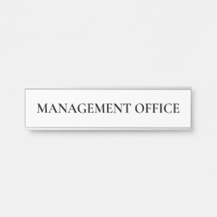 Porte-nom Pour Porte Bureau de gestion classique blanc simple