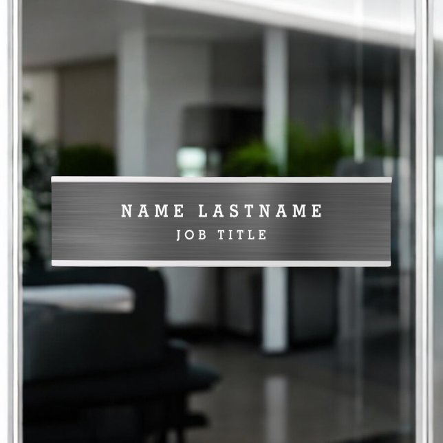 Porte-nom Pour Porte Bureau professionnel élégant noir blanc (Créateur téléchargé)