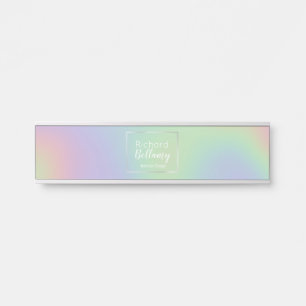 Porte-nom Pour Porte Cadre métallique Holographique moderne à effet arc