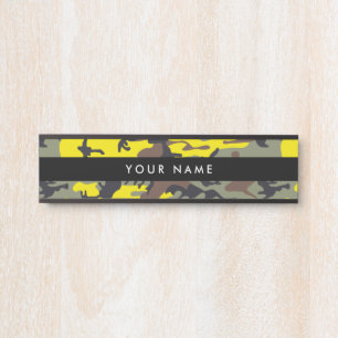 Porte-nom Pour Porte Camo jaune et marron, Camouflage, Militaire, Armée