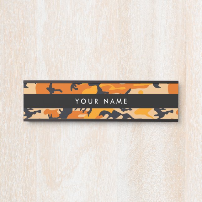 Porte-nom Pour Porte Camo orange, Camouflage, Militaire, Armée (Devant)