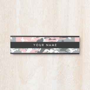 Porte-nom Pour Porte Camo rose et gris, Camouflage, Militaire, Armée