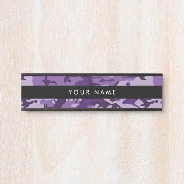 Porte-nom Pour Porte Camouflage violet, Armée (Devant)