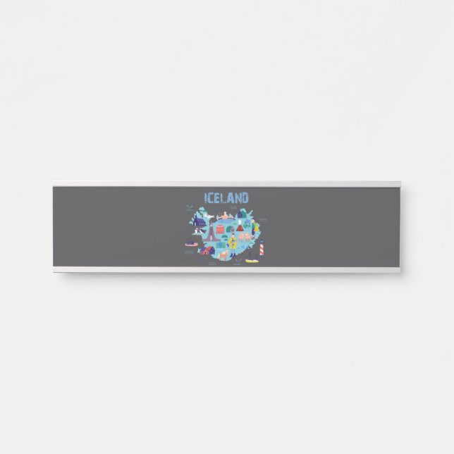 Porte-nom Pour Porte Carte Islande (Devant)