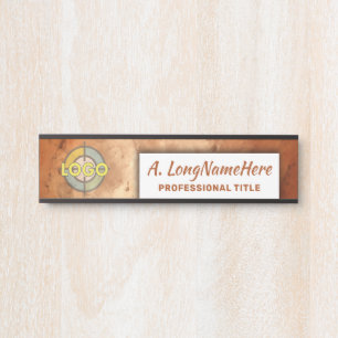 Porte-nom Pour Porte Chaleureux Orange Moderne Nameplate Office Profess