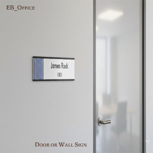 Porte-nom Pour Porte Chic rayures bleu marine et blanc   Porte et mur p