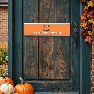 Porte-nom Pour Porte Citrouille Halloween orange personnalisée Votre no