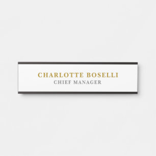 Porte-nom Pour Porte Classique Minimaliste Or Professionnel