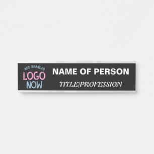 PORTE-NOM POUR PORTE CLIENT SIMPLE CONTEMPORAIN PROPRE NOIR MODE