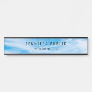 Porte-nom Pour Porte Clouds Blue Sky branchés Moderne Simple Élégant