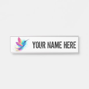 Porte-nom Pour Porte Colibri arc-en-ciel exotique