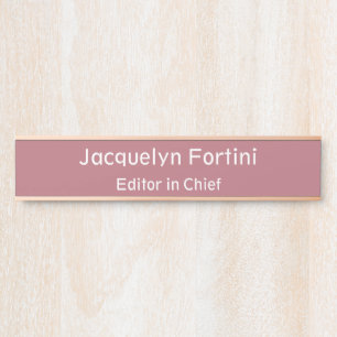 Porte-nom Pour Porte Couleur or rose Plain élégant minimaliste moderne