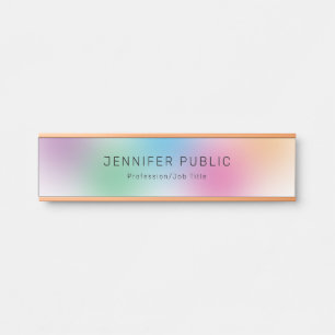 Porte-nom Pour Porte Couleurs arc-en-ciel Moderne Simple Modèle Rose Or