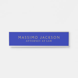 Porte-nom Pour Porte Couleurs Or Bleu Zaffre Professionnel Tendance Mod