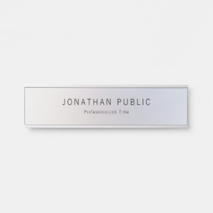 Porte-nom Pour Porte Créative Silver Modèle Modern Professional