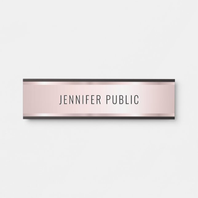 Porte-nom Pour Porte Custom Modern Elegant Template Luxury Rose Gold (Devant)