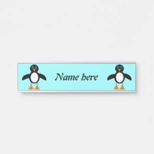 Porte-nom Pour Porte Cute Penguin Personnalisé