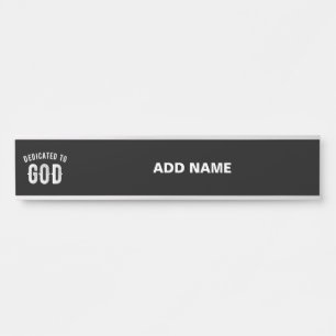 PORTE-NOM POUR PORTE DÉDIÉ À DIEU PERSONNALISABLE COOL TEXTE BLANC