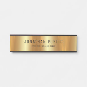 Porte-nom Pour Porte Design Glamor Noir Et Or Modèle Luxueux
