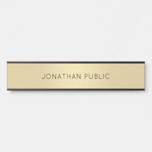 Porte-nom Pour Porte Design simple moderne Modèle Gold Black Trendy