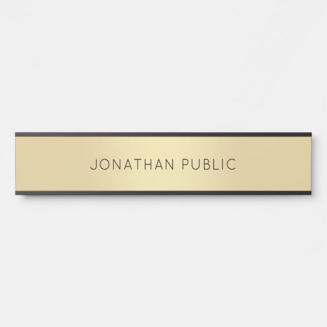 Porte-nom Pour Porte Design simple moderne Modèle Gold Black Trendy (Devant)