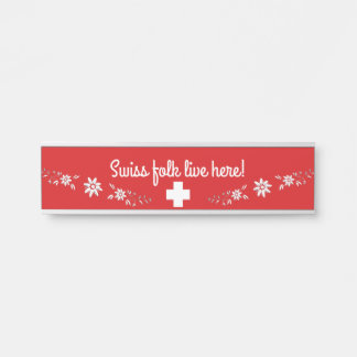 Porte-nom Pour Porte Drapeau suisse et edelweiss