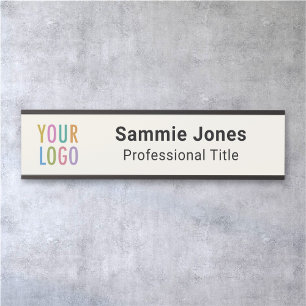 Porte-nom Pour Porte Ecru 2x8 Wall Name Plate Business Logo modifiable
