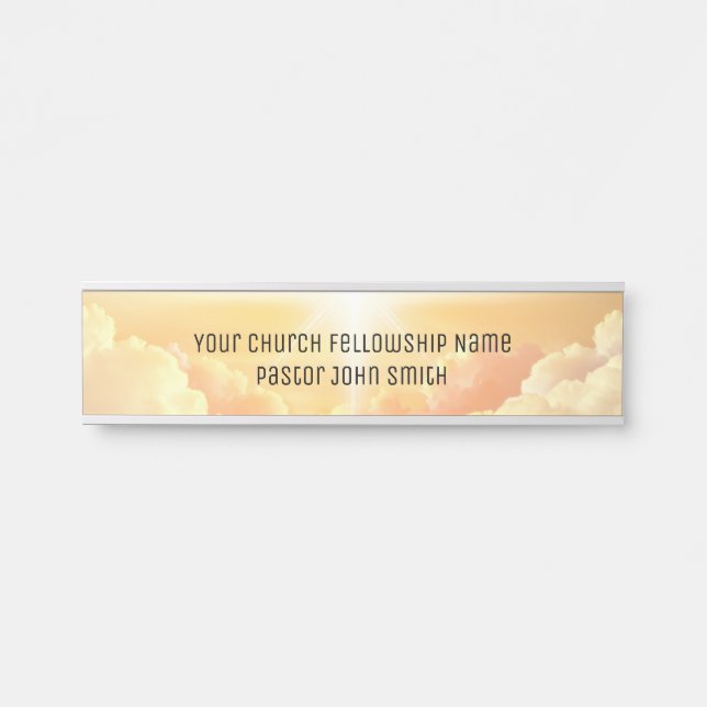Porte-nom Pour Porte Église Nuageuse Céleste Chrétienne  (Devant)